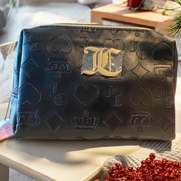 🍀Juicy Couture Nwt Black Logo Travel Cosmetic Bag - Picture 6 of 6